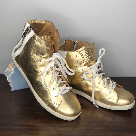 Pour La Victoire Shoes - Pour La Victoire Heydi Metallic-Leather Sneakers